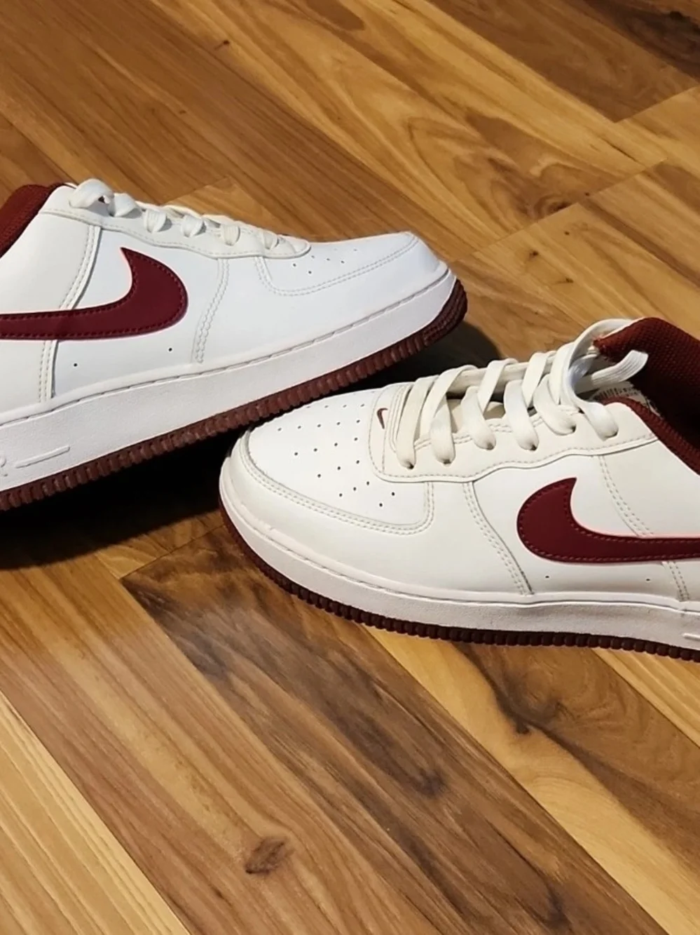 Size 7 Youth Nike Air Force 1 GS 'White Team Red'  No Box Used